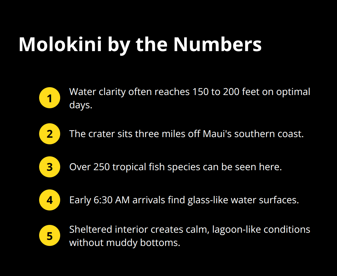 Maui Snorkel Charters | Molokini Snorkeling Morning Tour: Clear Waters and Bright Coral Key figures on Molokini Crater clarity and marine life - Molokini snorkeling morning tour