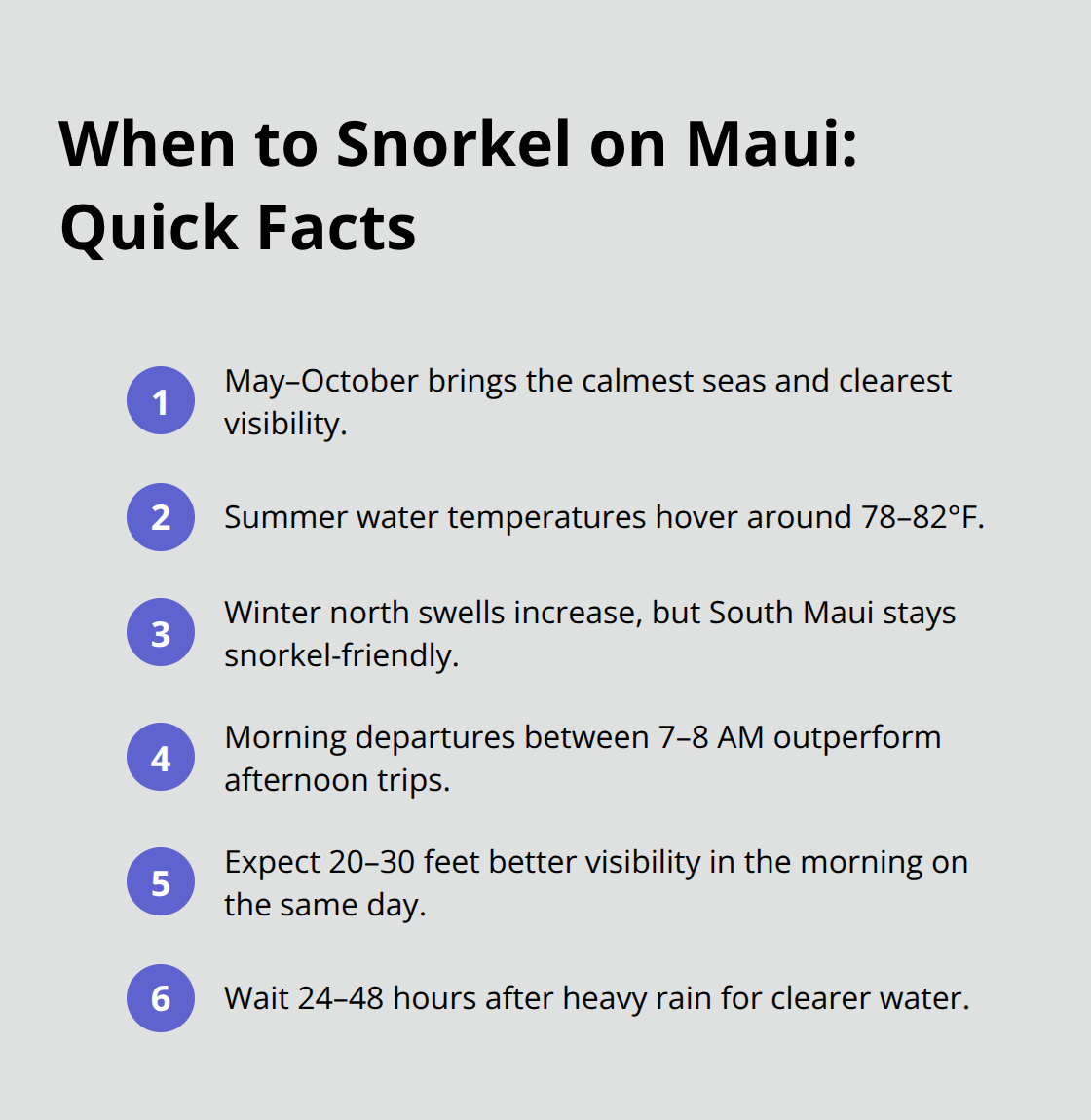 Maui Snorkel Charters | Best Maui Hawaii Snorkeling Guide Key timing and sea conditions for Maui snorkeling - maui hawaii snorkeling